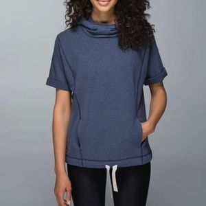 Lululemon Serenity Hoodie Short Sleeve Cadet Blue / Navy Size 4